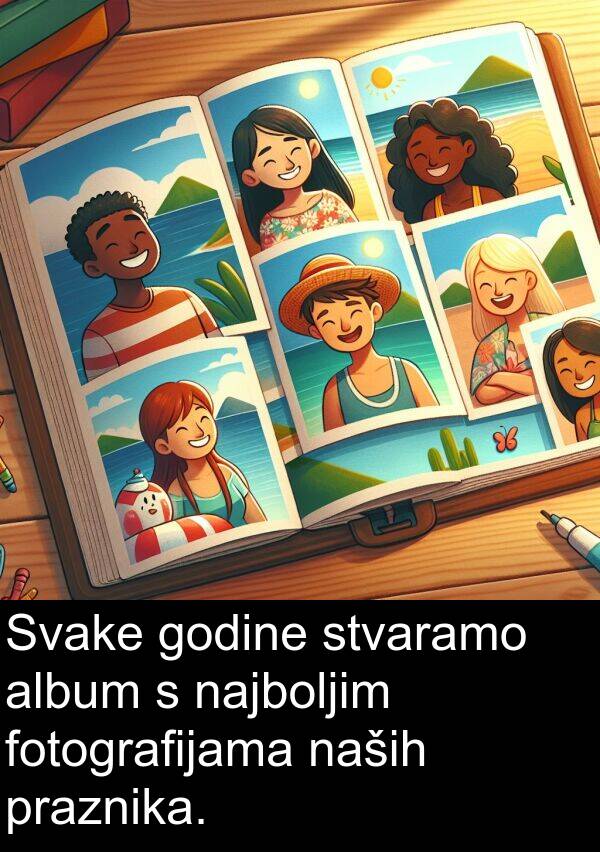 album: Svake godine stvaramo album s najboljim fotografijama naših praznika.