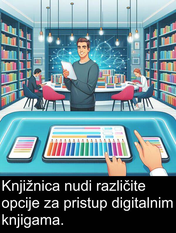 knjigama: Knjižnica nudi različite opcije za pristup digitalnim knjigama.