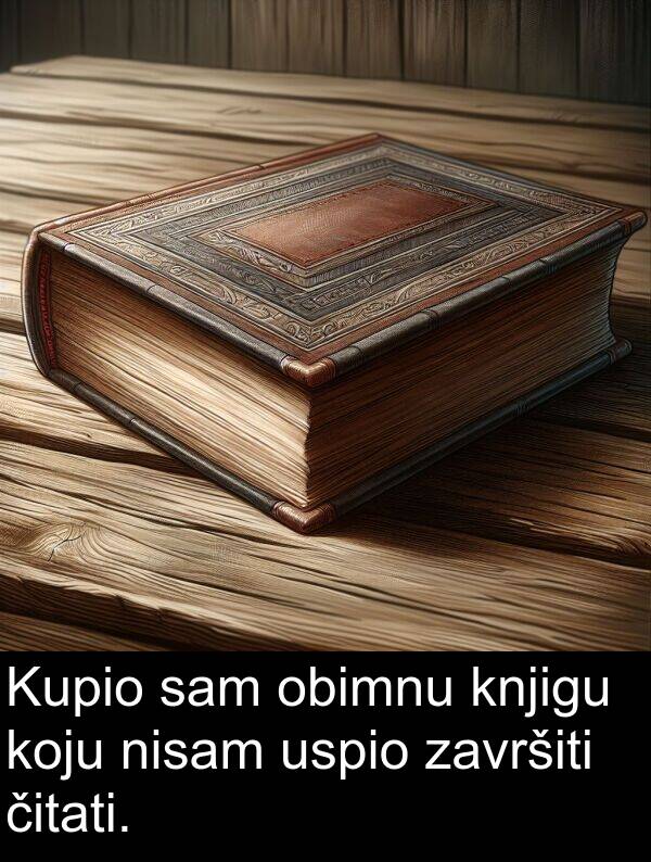 čitati: Kupio sam obimnu knjigu koju nisam uspio završiti čitati.