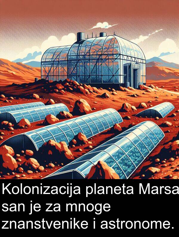 astronome: Kolonizacija planeta Marsa san je za mnoge znanstvenike i astronome.