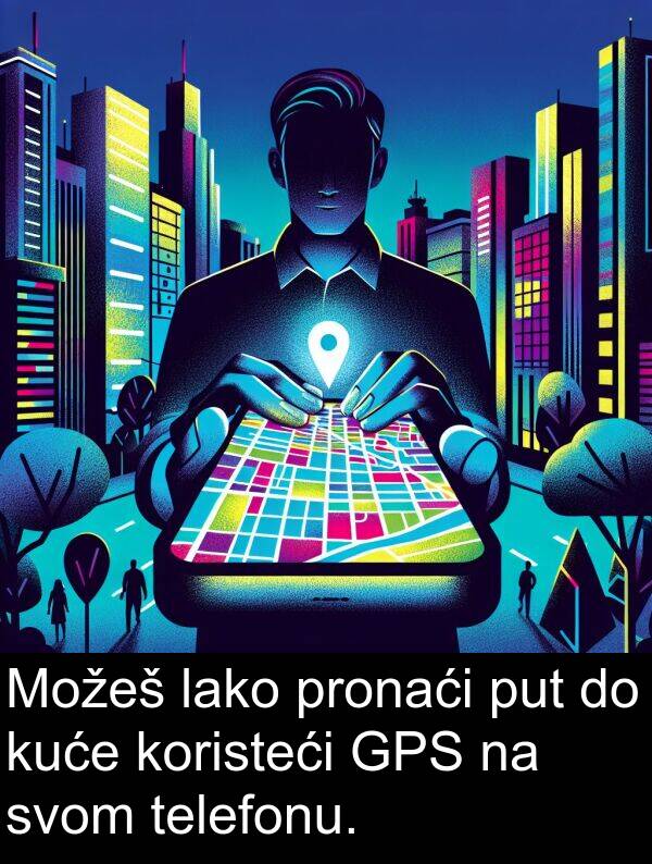 telefonu: Možeš lako pronaći put do kuće koristeći GPS na svom telefonu.