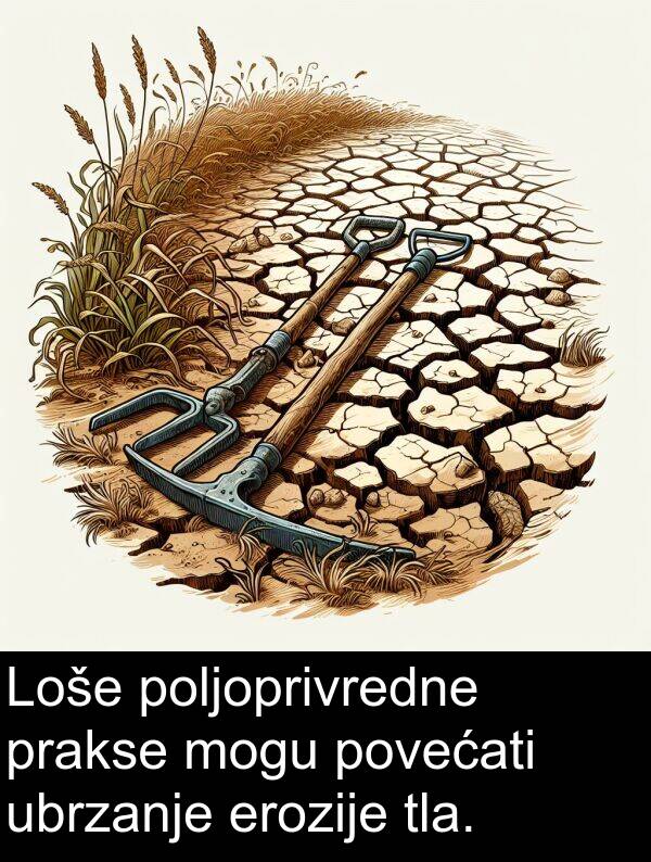 tla: Loše poljoprivredne prakse mogu povećati ubrzanje erozije tla.