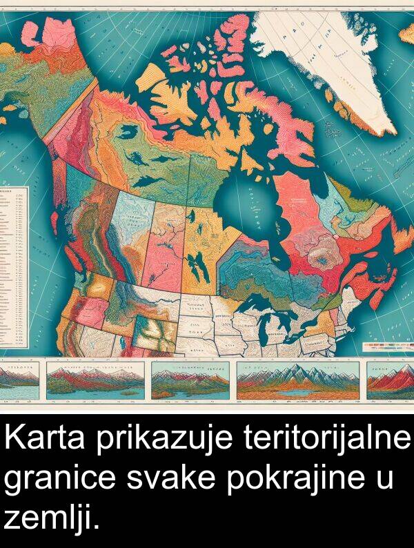 granice: Karta prikazuje teritorijalne granice svake pokrajine u zemlji.
