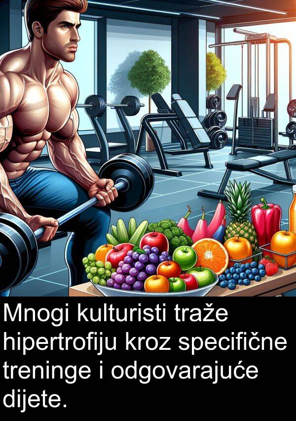 dijete: Mnogi kulturisti traže hipertrofiju kroz specifične treninge i odgovarajuće dijete.