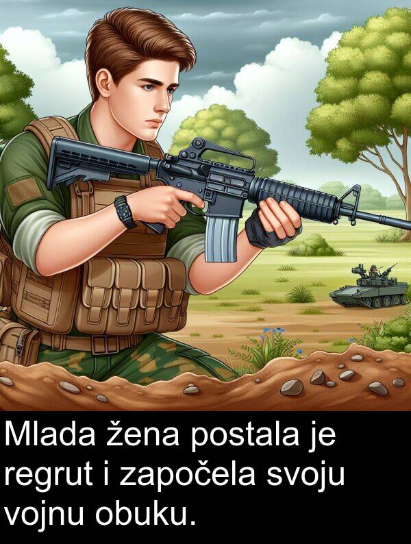 započela: Mlada žena postala je regrut i započela svoju vojnu obuku.