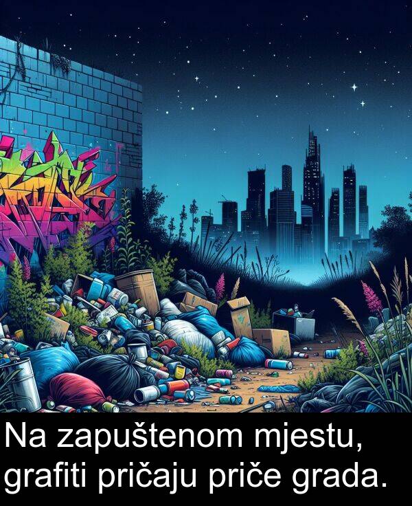 grada: Na zapuštenom mjestu, grafiti pričaju priče grada.