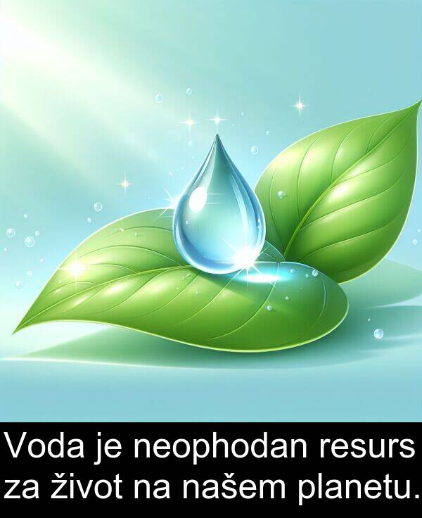 našem: Voda je neophodan resurs za život na našem planetu.