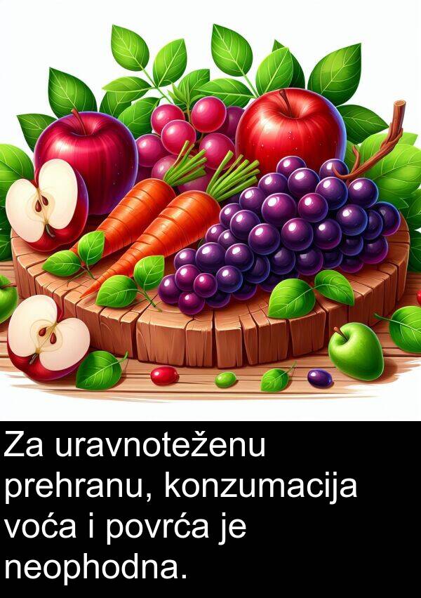 voća: Za uravnoteženu prehranu, konzumacija voća i povrća je neophodna.