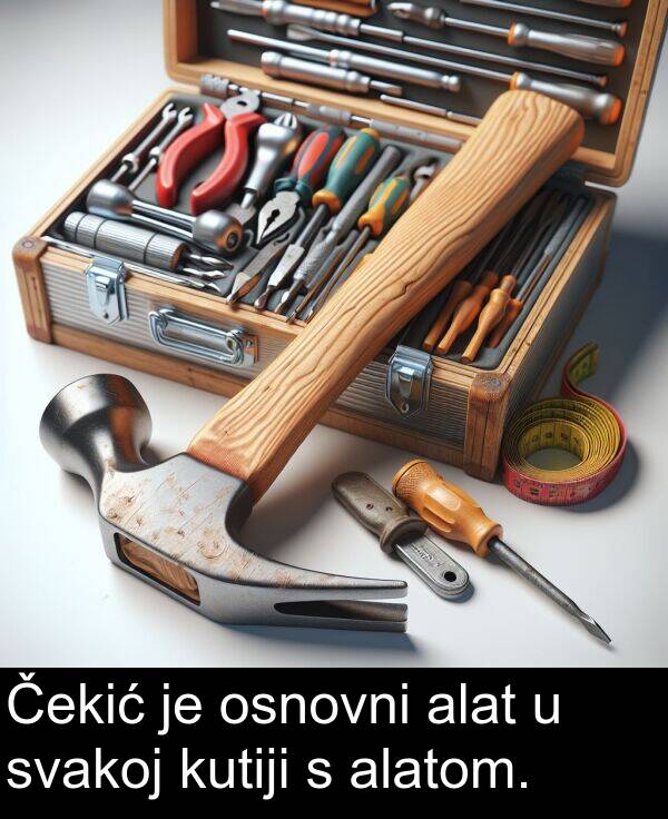 alat: Čekić je osnovni alat u svakoj kutiji s alatom.