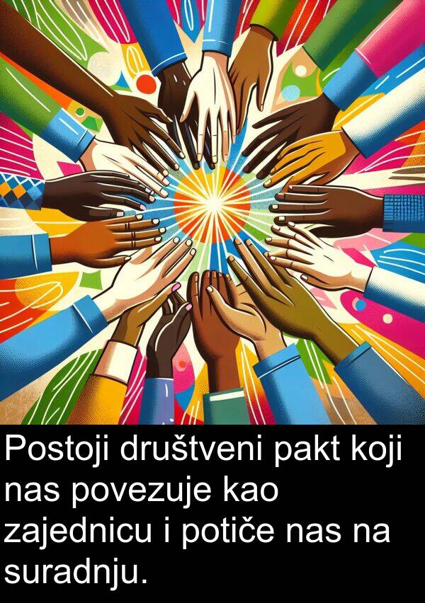 zajednicu: Postoji društveni pakt koji nas povezuje kao zajednicu i potiče nas na suradnju.