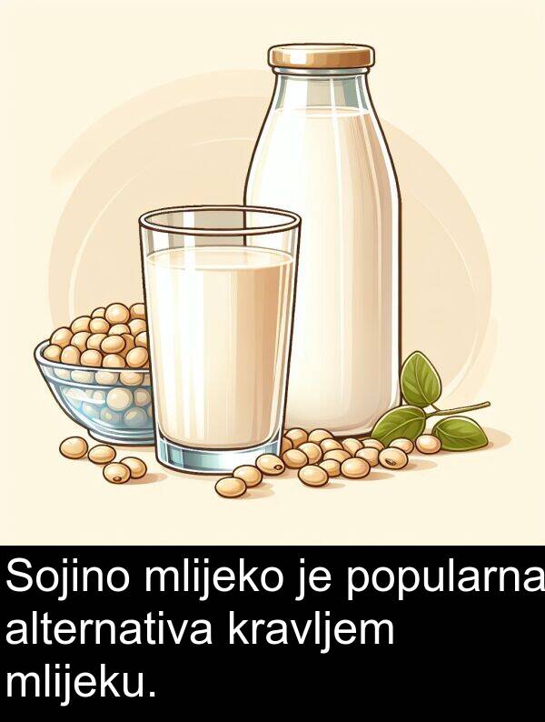 alternativa: Sojino mlijeko je popularna alternativa kravljem mlijeku.