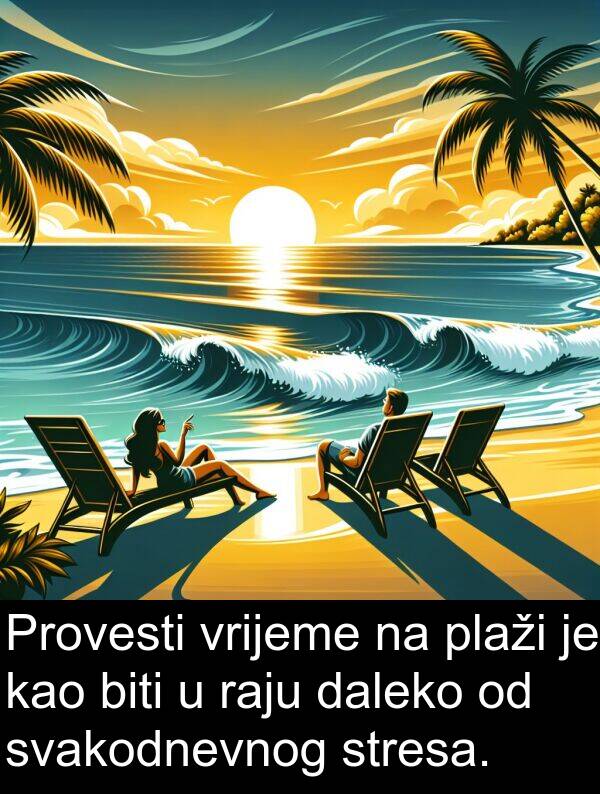 raju: Provesti vrijeme na plaži je kao biti u raju daleko od svakodnevnog stresa.