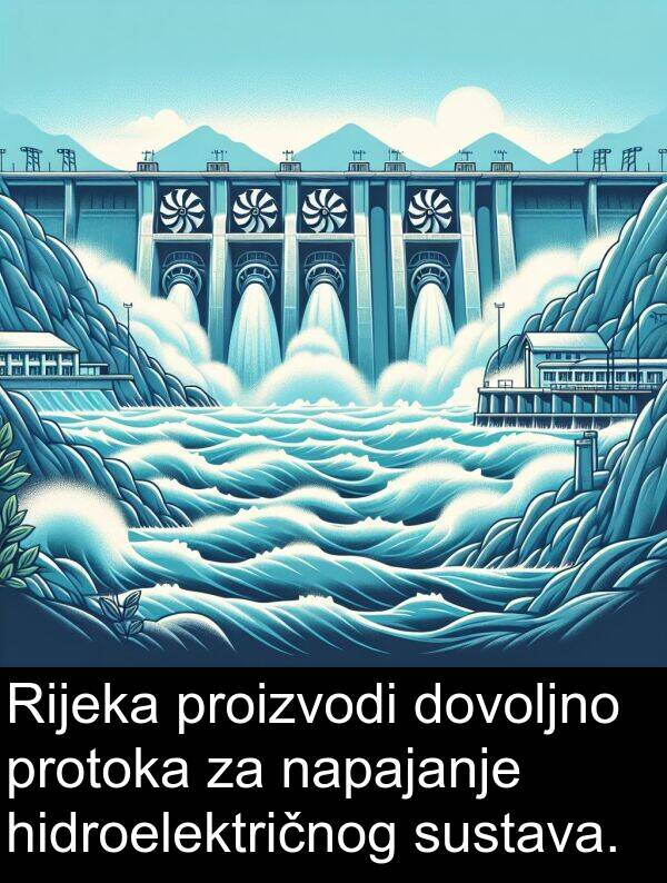 hidroelektričnog: Rijeka proizvodi dovoljno protoka za napajanje hidroelektričnog sustava.