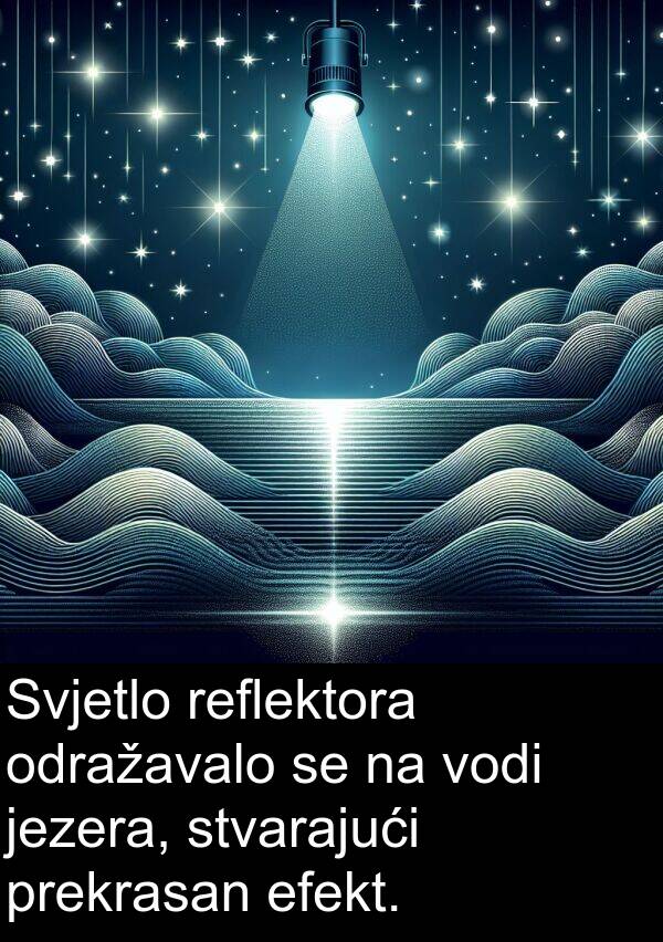 efekt: Svjetlo reflektora odražavalo se na vodi jezera, stvarajući prekrasan efekt.