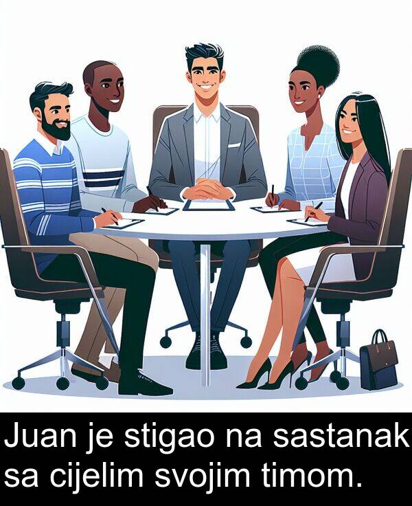 sastanak: Juan je stigao na sastanak sa cijelim svojim timom.