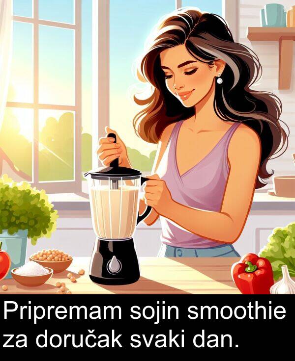 smoothie: Pripremam sojin smoothie za doručak svaki dan.