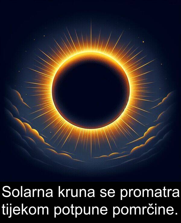 tijekom: Solarna kruna se promatra tijekom potpune pomrčine.