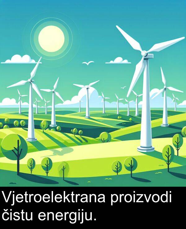 čistu: Vjetroelektrana proizvodi čistu energiju.