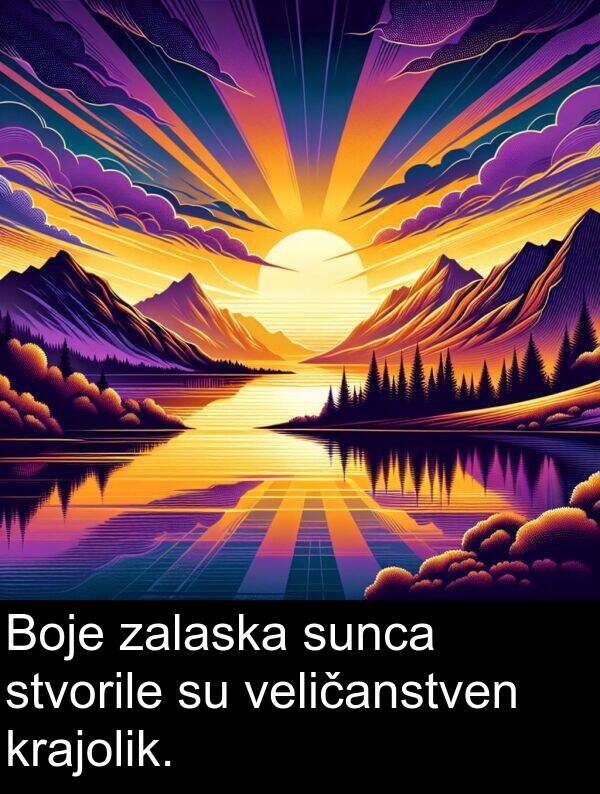 zalaska: Boje zalaska sunca stvorile su veličanstven krajolik.