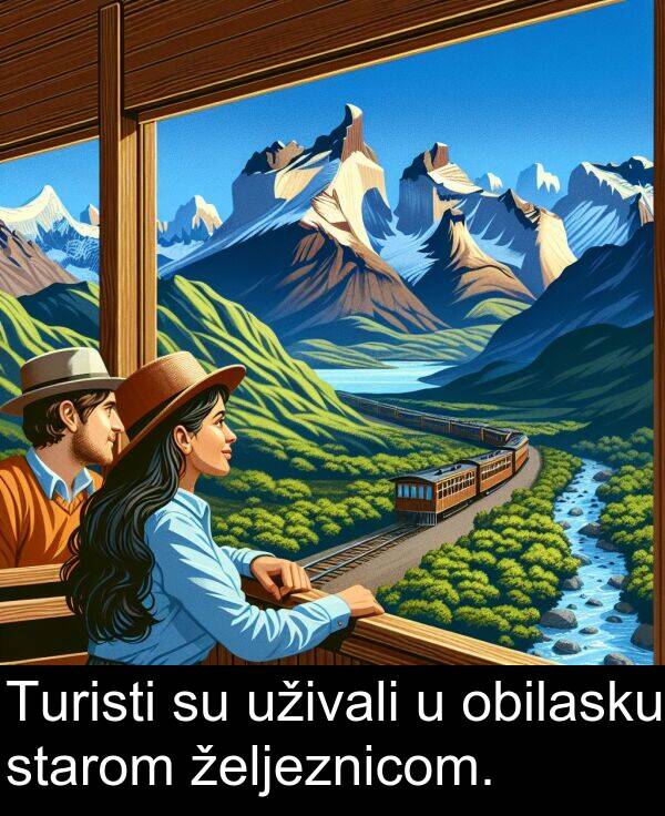 obilasku: Turisti su uživali u obilasku starom željeznicom.