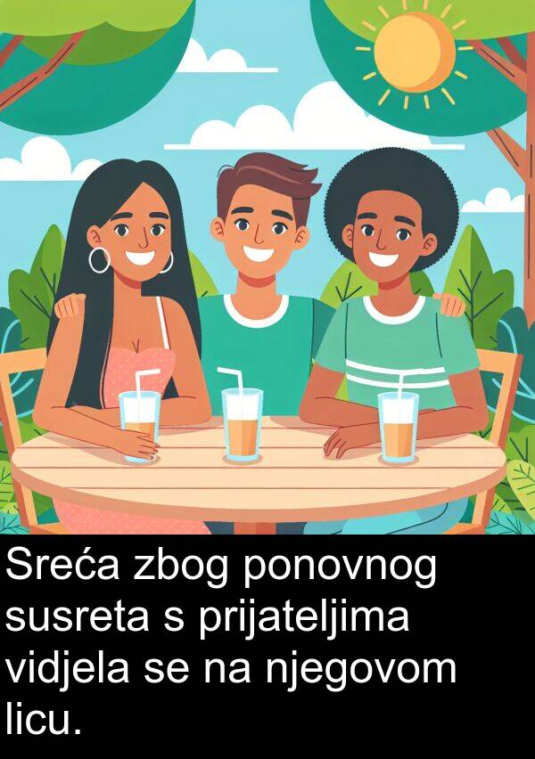 vidjela: Sreća zbog ponovnog susreta s prijateljima vidjela se na njegovom licu.