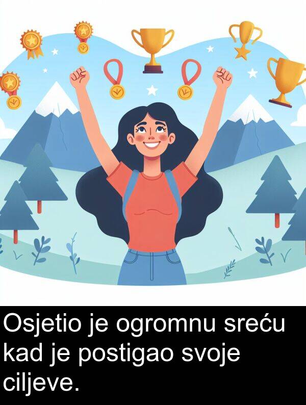 kad: Osjetio je ogromnu sreću kad je postigao svoje ciljeve.
