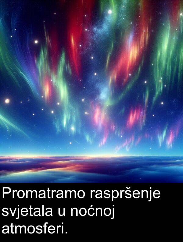 atmosferi: Promatramo raspršenje svjetala u noćnoj atmosferi.