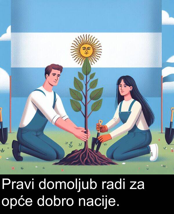 radi: Pravi domoljub radi za opće dobro nacije.