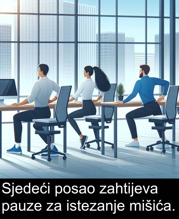 pauze: Sjedeći posao zahtijeva pauze za istezanje mišića.