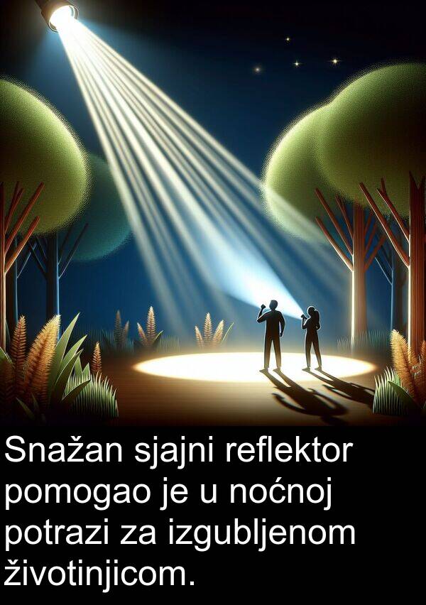 pomogao: Snažan sjajni reflektor pomogao je u noćnoj potrazi za izgubljenom životinjicom.