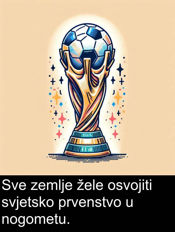 nogometu: Sve zemlje žele osvojiti svjetsko prvenstvo u nogometu.