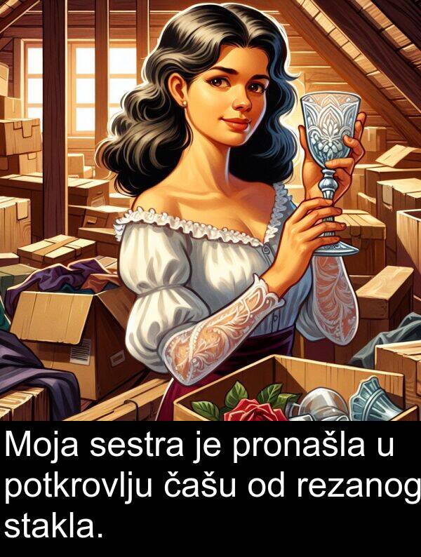 sestra: Moja sestra je pronašla u potkrovlju čašu od rezanog stakla.