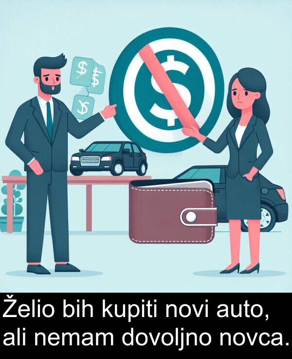 ali: Želio bih kupiti novi auto, ali nemam dovoljno novca.