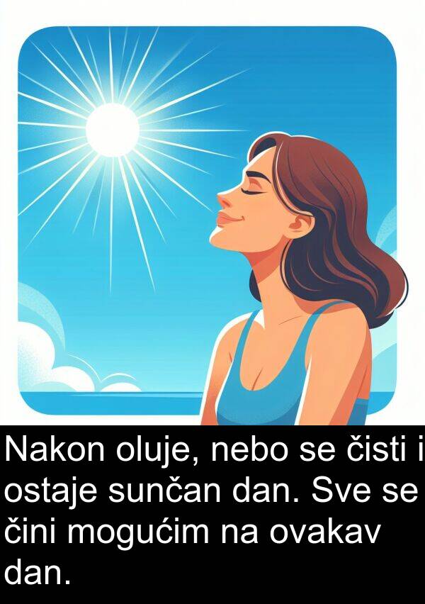 nebo: Nakon oluje, nebo se čisti i ostaje sunčan dan. Sve se čini mogućim na ovakav dan.