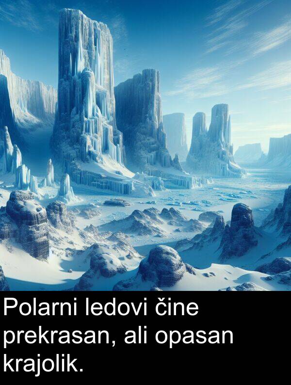 ali: Polarni ledovi čine prekrasan, ali opasan krajolik.