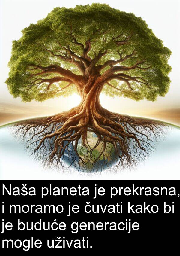 generacije: Naša planeta je prekrasna, i moramo je čuvati kako bi je buduće generacije mogle uživati.