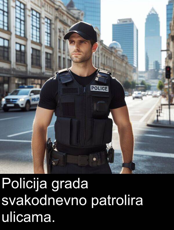 grada: Policija grada svakodnevno patrolira ulicama.