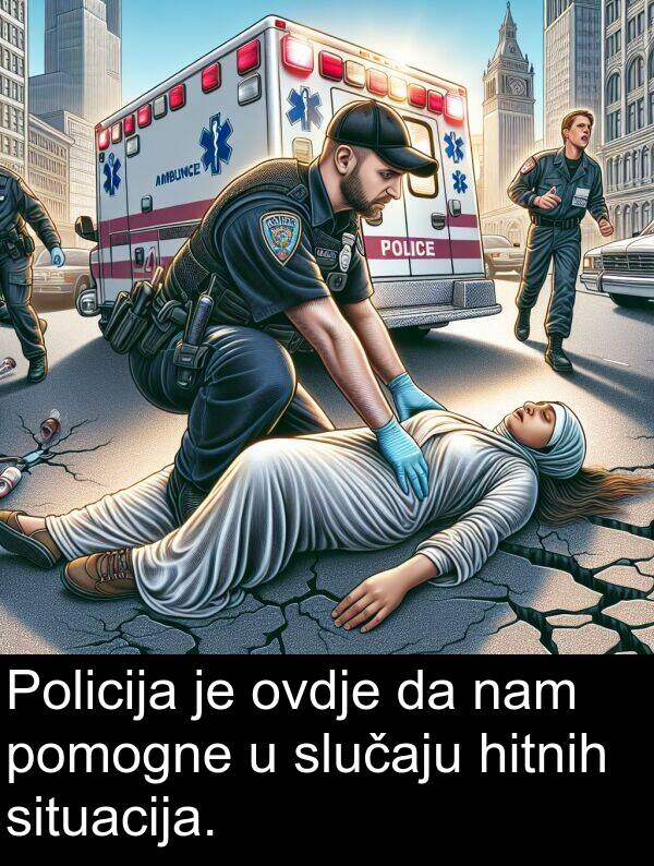 hitnih: Policija je ovdje da nam pomogne u slučaju hitnih situacija.