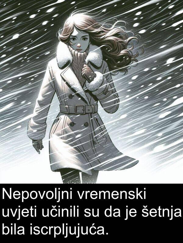šetnja: Nepovoljni vremenski uvjeti učinili su da je šetnja bila iscrpljujuća.