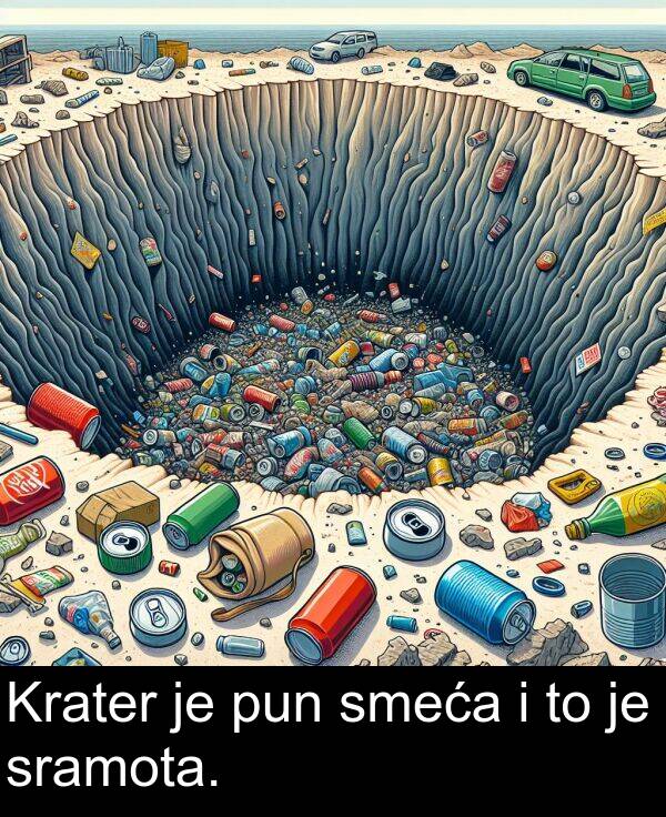 sramota: Krater je pun smeća i to je sramota.