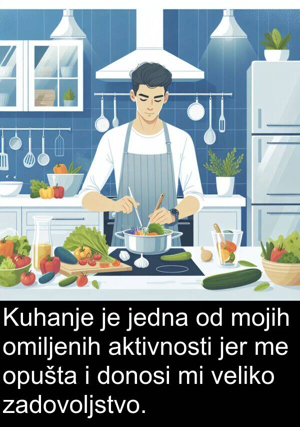 omiljenih: Kuhanje je jedna od mojih omiljenih aktivnosti jer me opušta i donosi mi veliko zadovoljstvo.