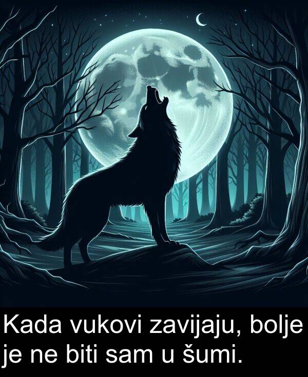 biti: Kada vukovi zavijaju, bolje je ne biti sam u šumi.