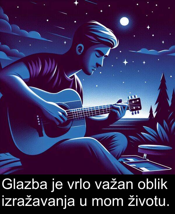 oblik: Glazba je vrlo važan oblik izražavanja u mom životu.