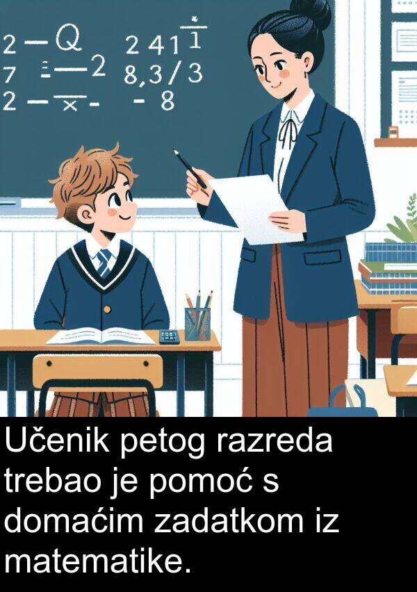 zadatkom: Učenik petog razreda trebao je pomoć s domaćim zadatkom iz matematike.