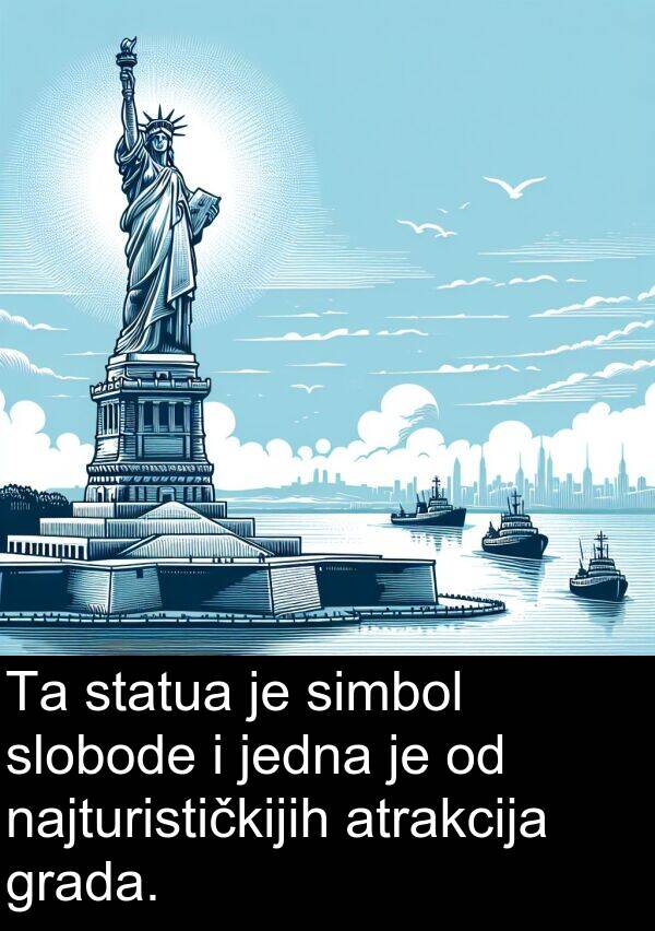 atrakcija: Ta statua je simbol slobode i jedna je od najturističkijih atrakcija grada.