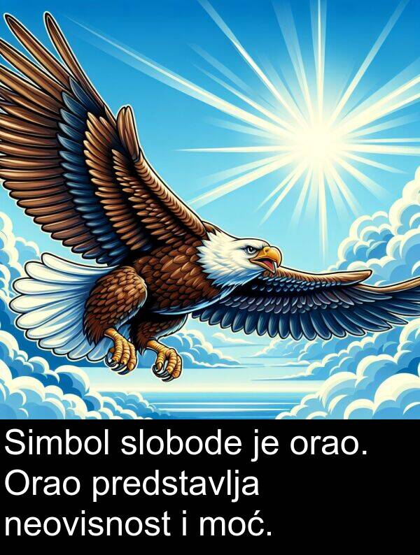 orao: Simbol slobode je orao. Orao predstavlja neovisnost i moć.