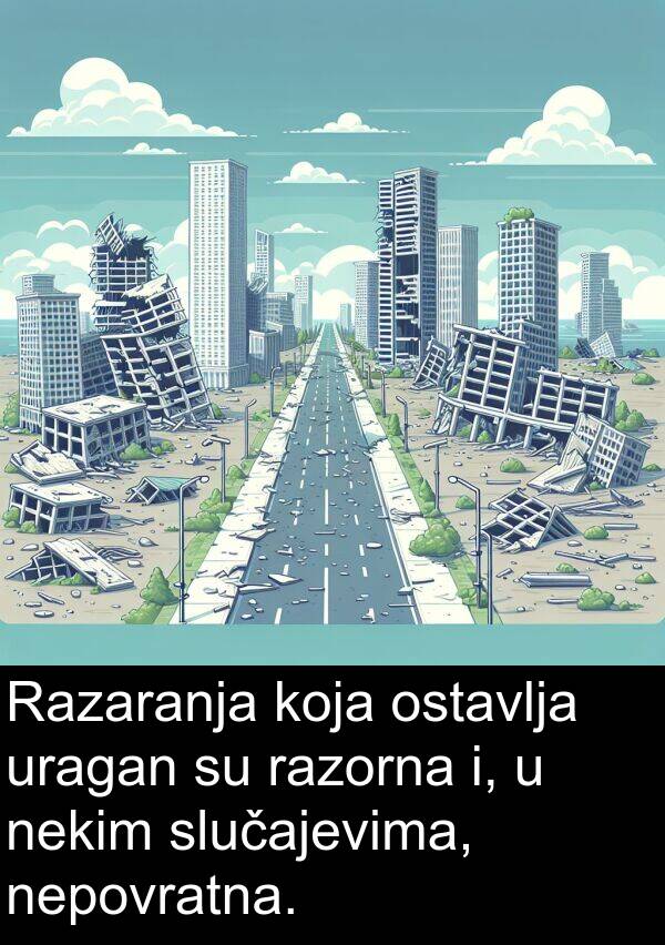 slučajevima: Razaranja koja ostavlja uragan su razorna i, u nekim slučajevima, nepovratna.