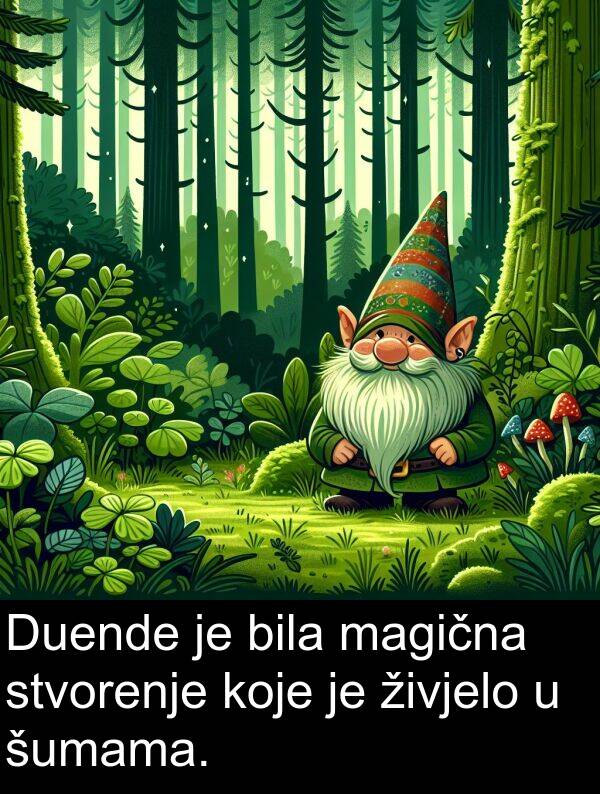 magična: Duende je bila magična stvorenje koje je živjelo u šumama.