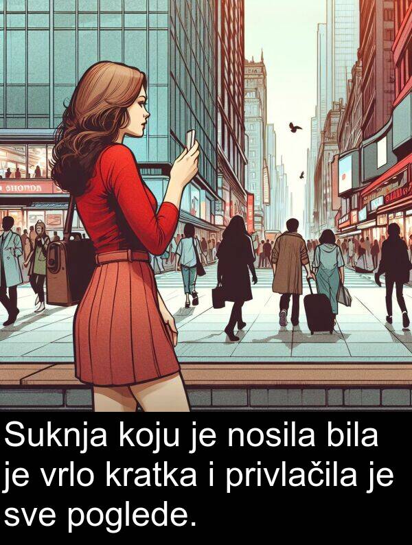nosila: Suknja koju je nosila bila je vrlo kratka i privlačila je sve poglede.