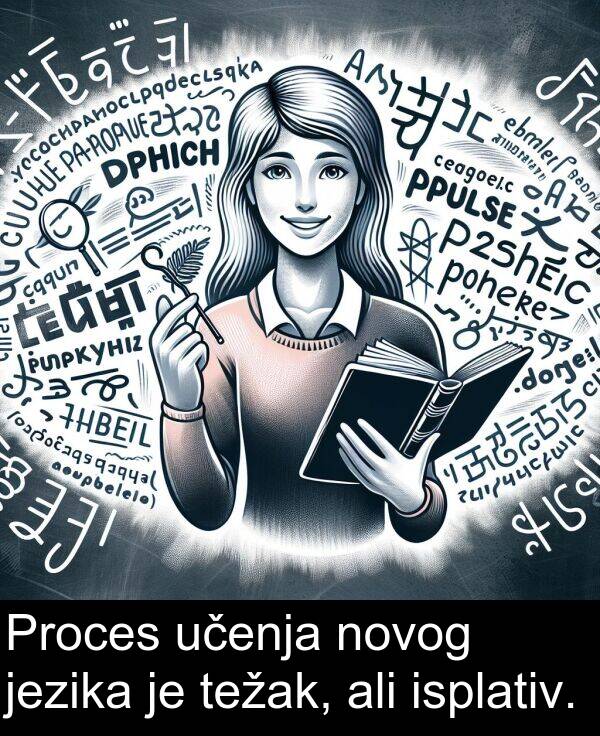 ali: Proces učenja novog jezika je težak, ali isplativ.